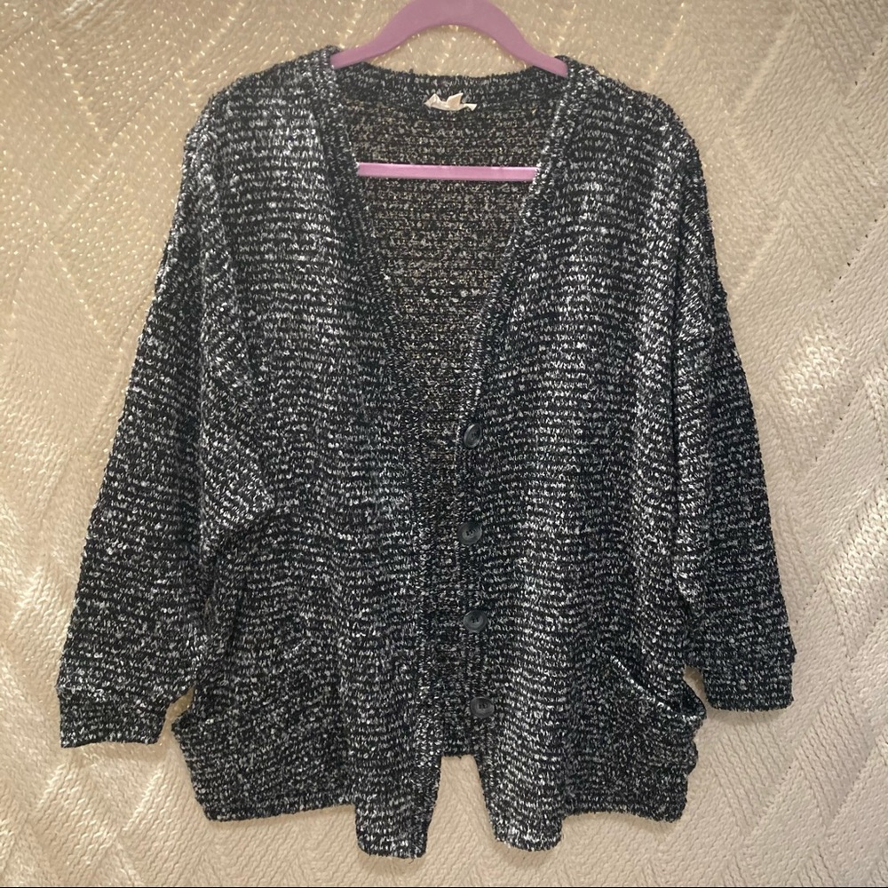 Slouchy Speckled Button Up Cardigan